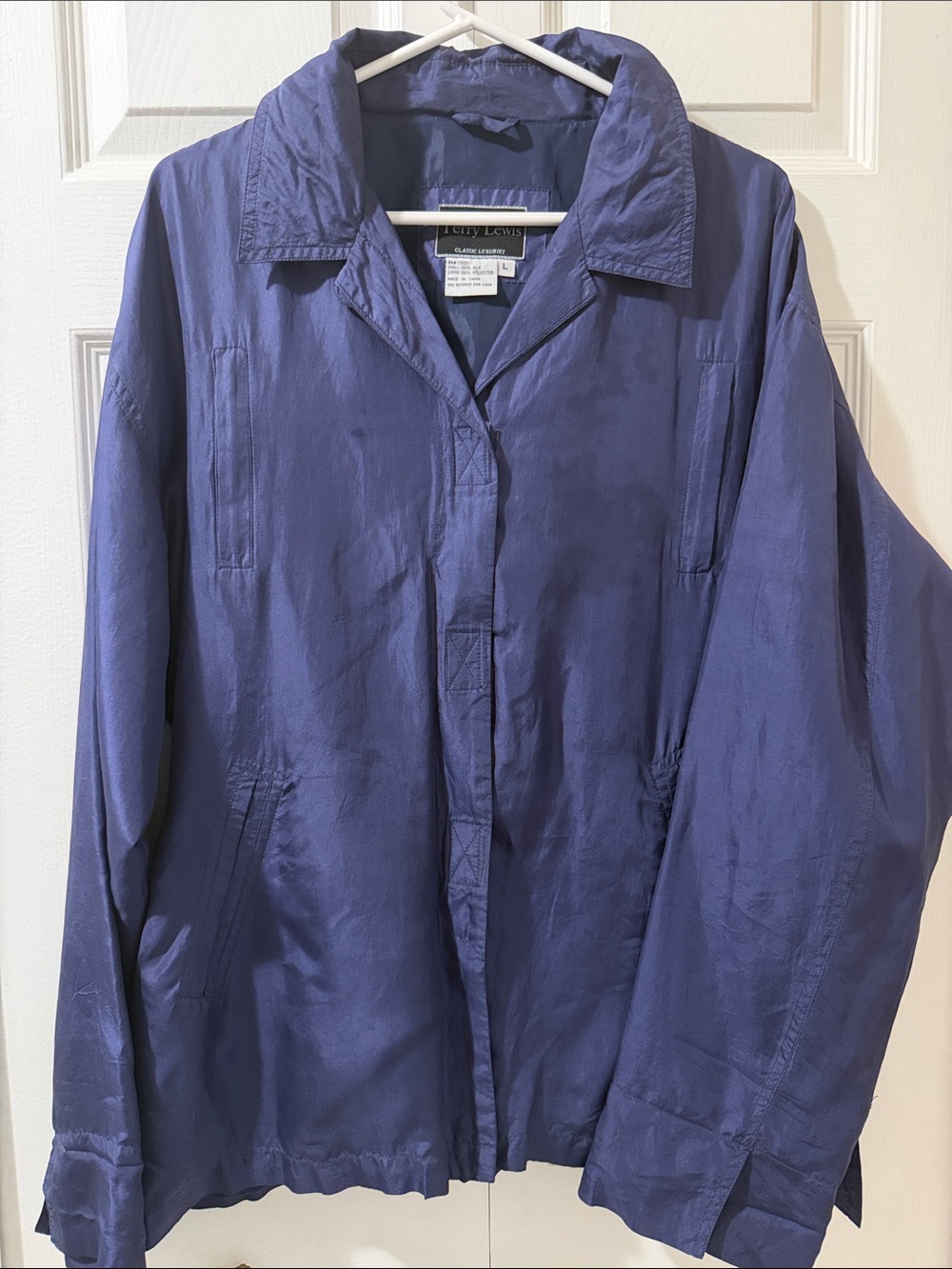 Terry Lewis Classic Luxuries Vintage Women’s Silk Blue Jacket, Size L